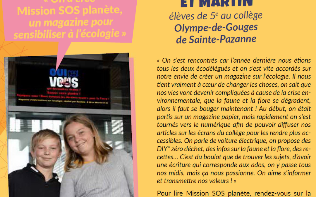 Nos ECO-rédacteurs interviewés par les journalistes du magazine SIOOX !